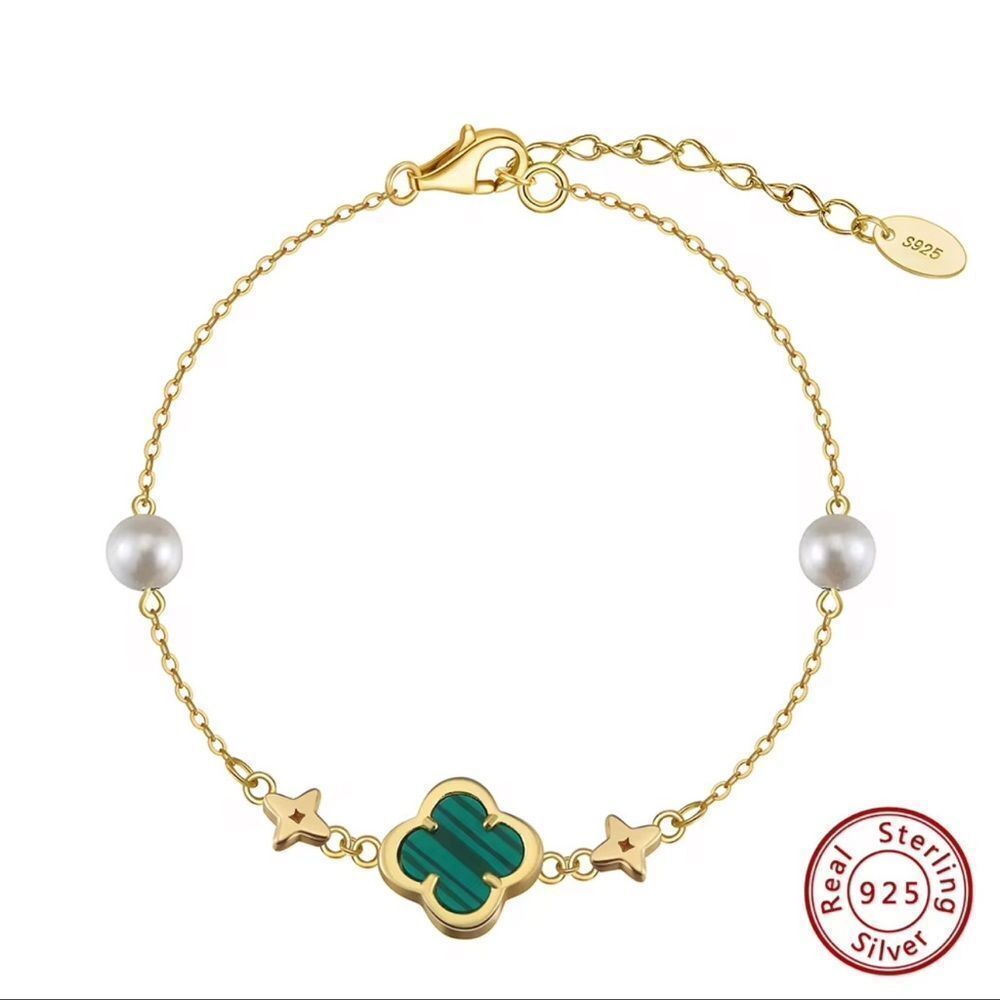 ENA925 14k over Sterling Silver Floral Bracelet